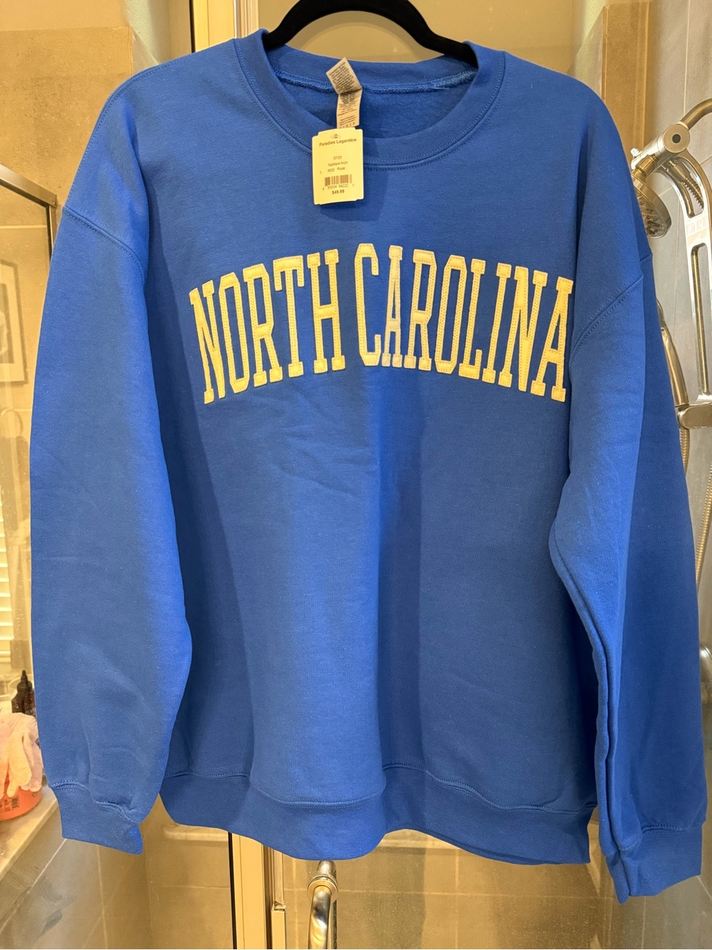 Classic Crewneck Sweatshirt - Blue with 'North Carolina'